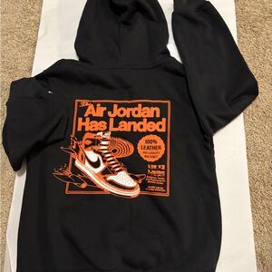 Air Jordan Black Hoodie with Orange Graphic